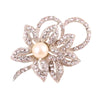 Fashion Flower Alloy Inlay Artificial Pearls Rhinestones Women'S Brooches