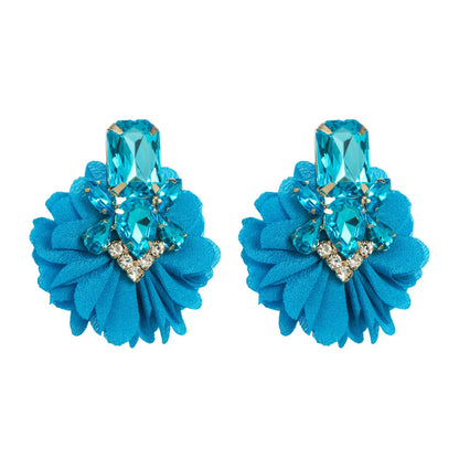 Fashion Flower Inlay Alloy Rhinestones Drop Earrings