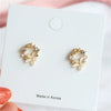 1 Pair Fashion Flower Inlay Alloy Rhinestones Ear Studs