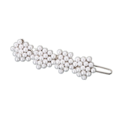 Fashion Flower Alloy Plating Artificial Pearls Rhinestones Hair Clip 1 Piece