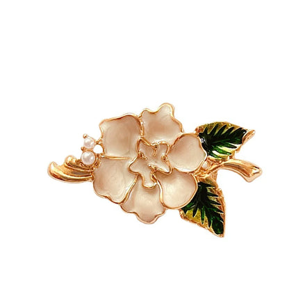 Fashion Flower Alloy Plating Artificial Pearls Women'S Brooches