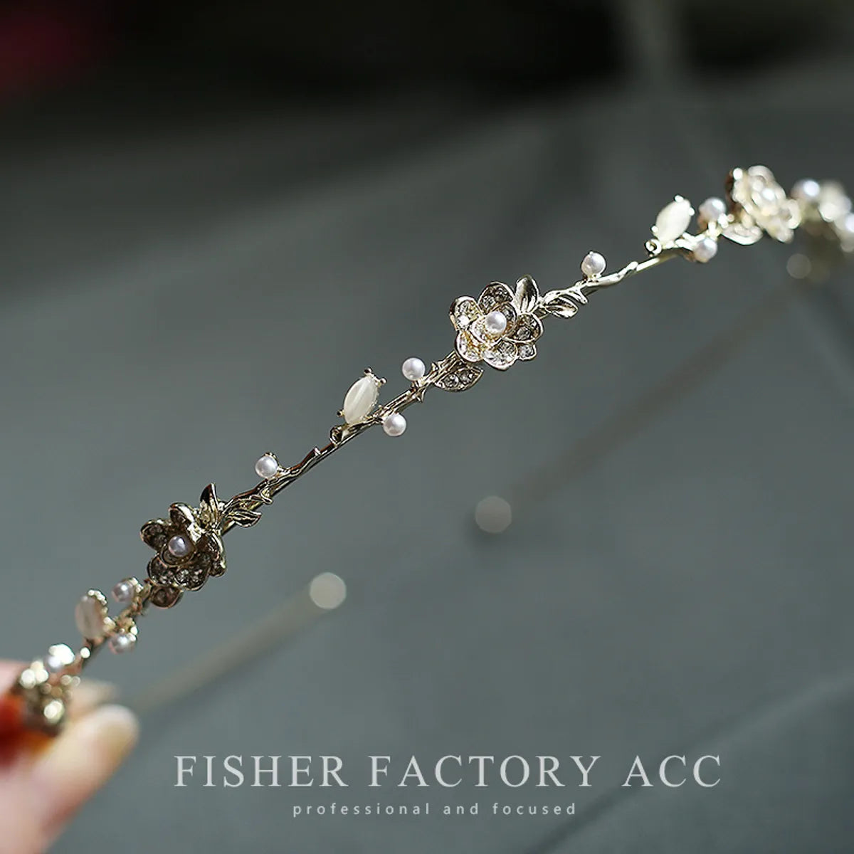 Fashion Flower Alloy Plating Inlay Artificial Gemstones Hair Band 1 Piece