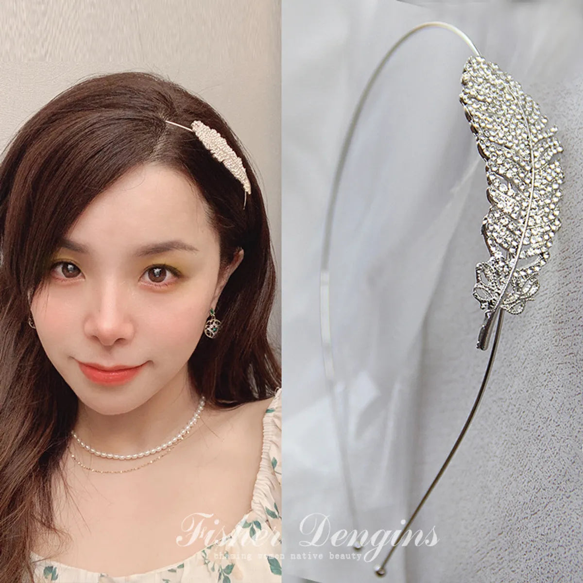 Fashion Flower Alloy Plating Inlay Artificial Gemstones Hair Band 1 Piece