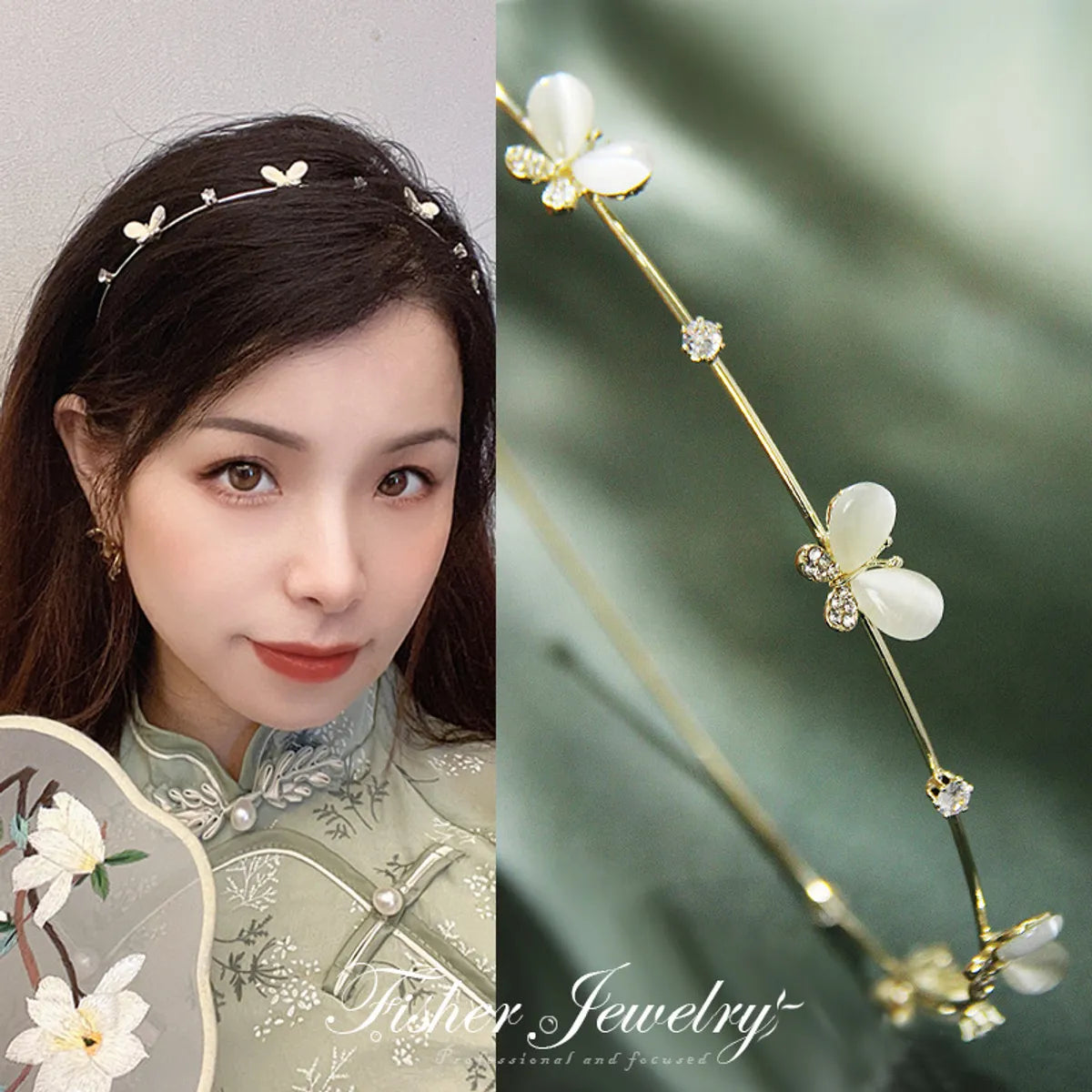 Fashion Flower Alloy Plating Inlay Artificial Gemstones Hair Band 1 Piece