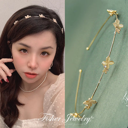 Fashion Flower Alloy Plating Inlay Artificial Gemstones Hair Band 1 Piece