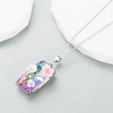 Fashion Flower Alloy Plating Rhinestones Pendant Necklace