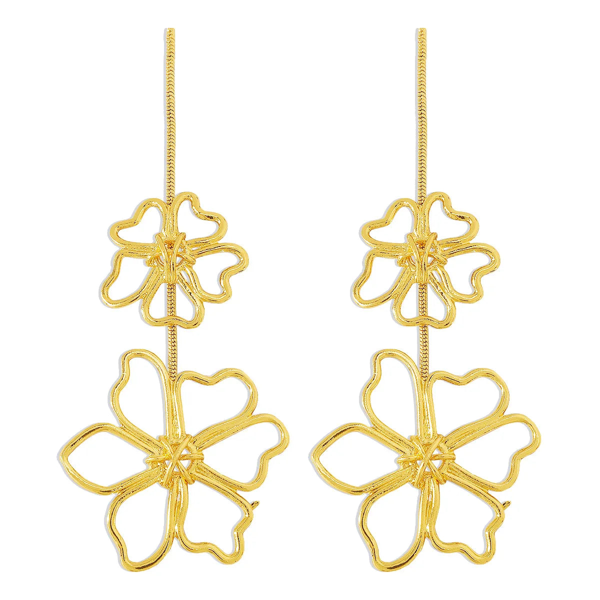 Fashion Flower Alloy Plating Women's Drop Earrings 1 Pair