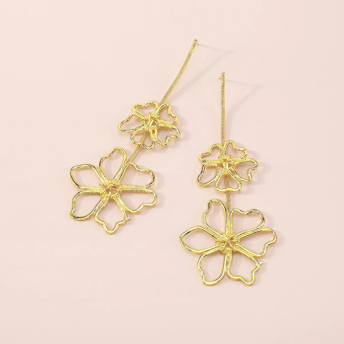 Fashion Flower Alloy Plating Women's Drop Earrings 1 Pair