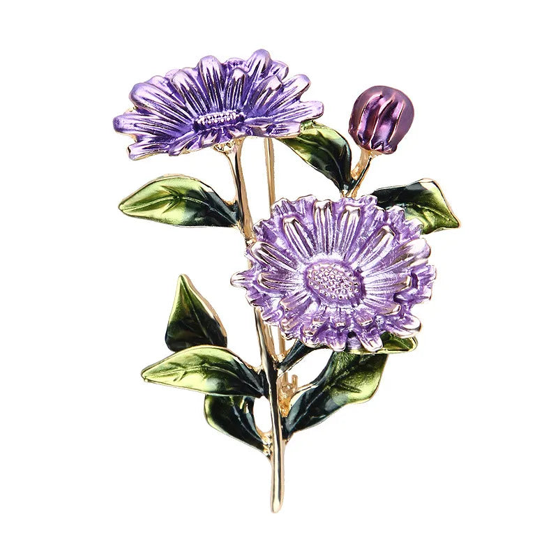 Fashion Flower Alloy Sequins Women'S Brooches