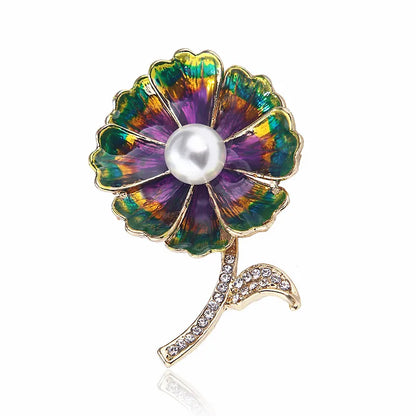 Fashion Flower Alloy Sequins Women'S Brooches