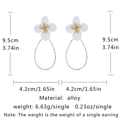 Fashion Flower Alloy Stoving Varnish Women's Drop Earrings 1 Pair