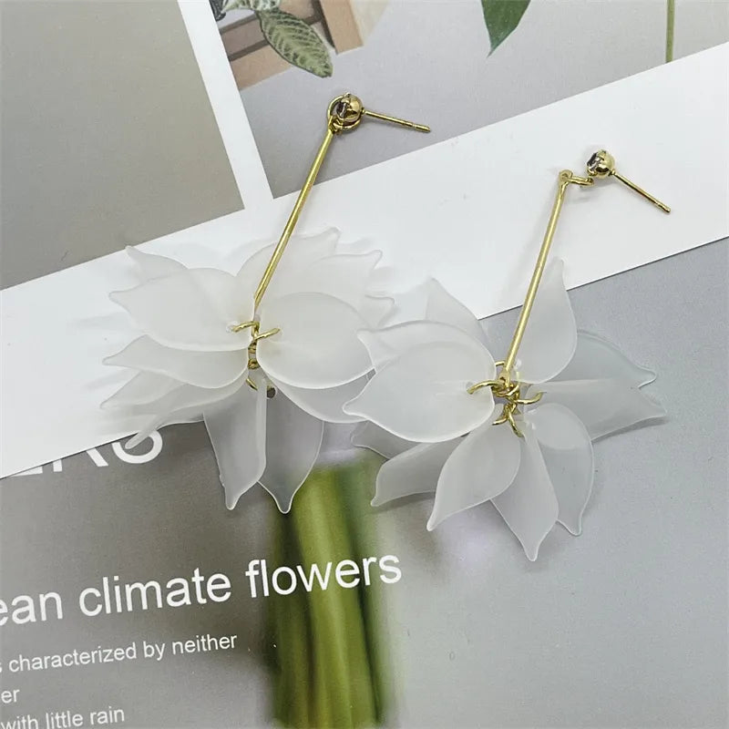 Fashion Flower Alloy Women'S Drop Earrings 1 Pair