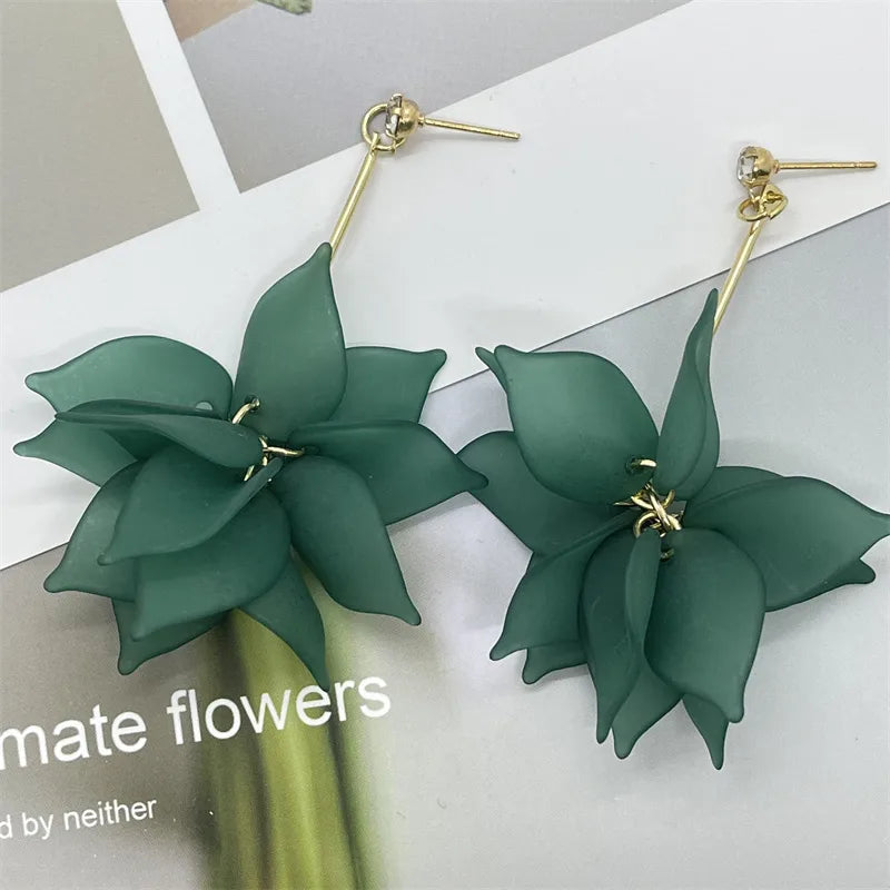 Fashion Flower Alloy Women'S Drop Earrings 1 Pair