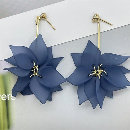 Fashion Flower Alloy Women'S Drop Earrings 1 Pair