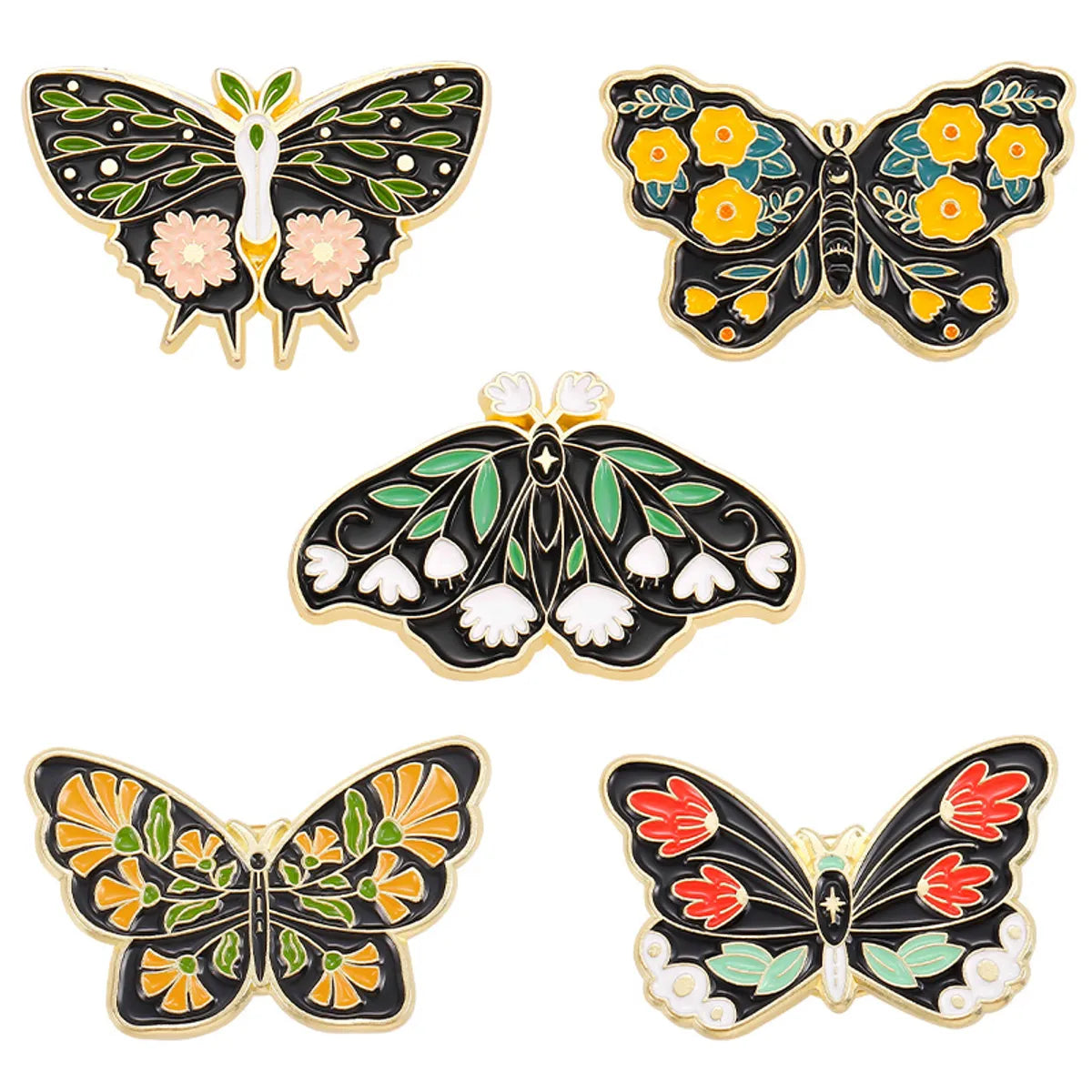 Fashion Flower Butterfly Alloy Stoving Varnish Unisex Brooches