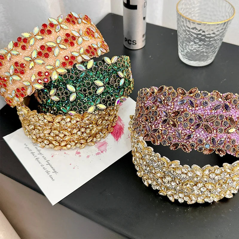 Fashion Flower Cloth Handmade Rhinestone Hair Band 1 Piece