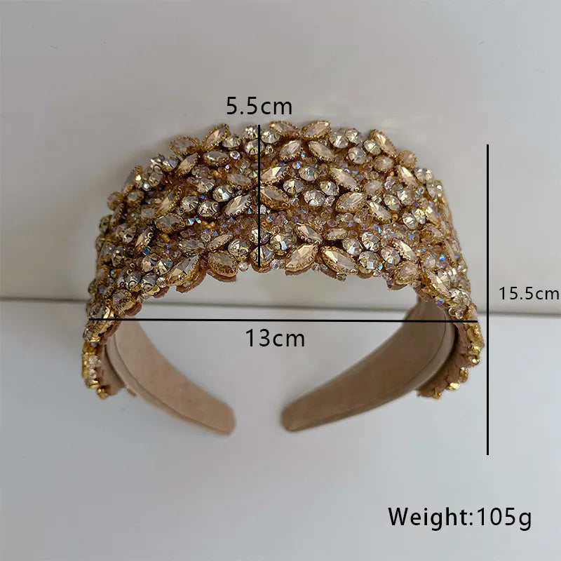 Fashion Flower Cloth Handmade Rhinestone Hair Band 1 Piece