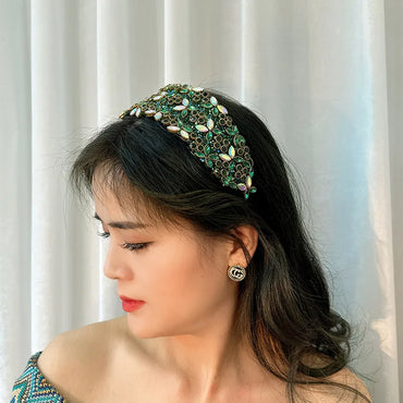 Fashion Flower Cloth Handmade Rhinestone Hair Band 1 Piece