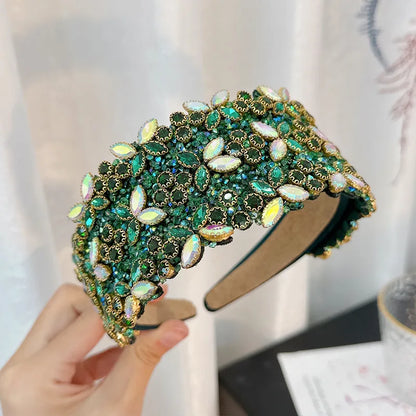 Fashion Flower Cloth Handmade Rhinestone Hair Band 1 Piece