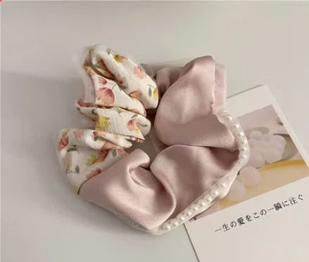 Fashion Flower Cloth Printing Hair Tie 1 Piece