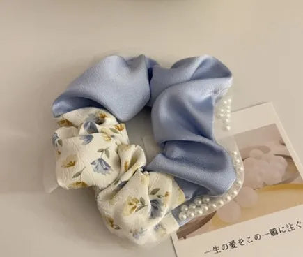 Fashion Flower Cloth Printing Hair Tie 1 Piece