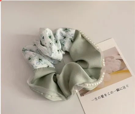 Fashion Flower Cloth Printing Hair Tie 1 Piece