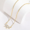 Fashion Flower Copper Gold Plated Zircon Pendant Necklace 1 Piece