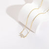 Fashion Flower Copper Gold Plated Zircon Pendant Necklace 1 Piece