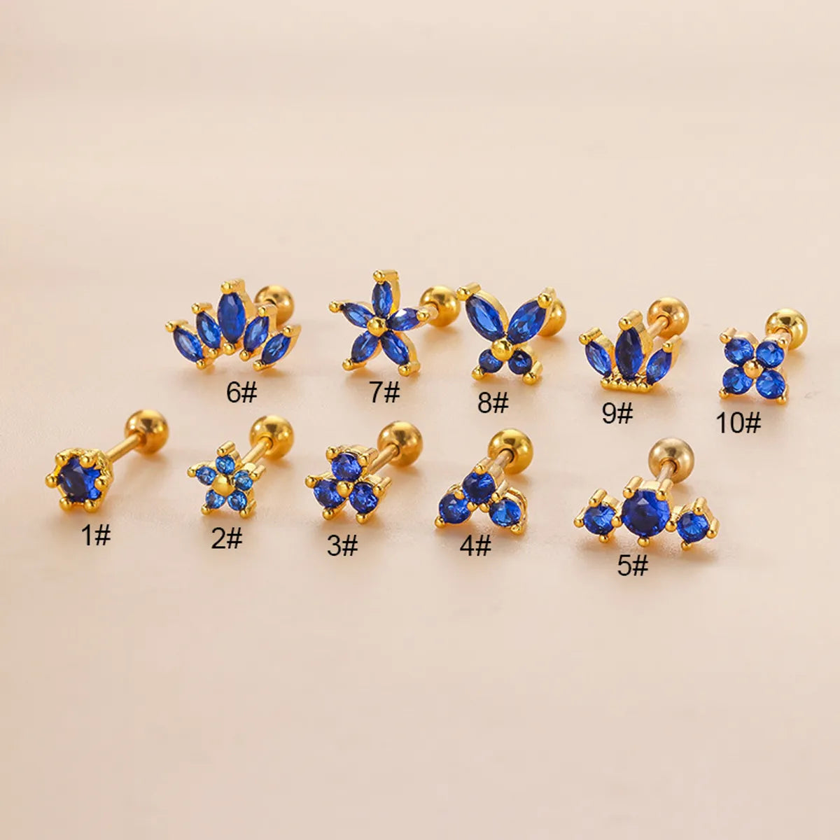 1 Piece Fashion Flower Plating Inlay Copper Zircon Ear Studs