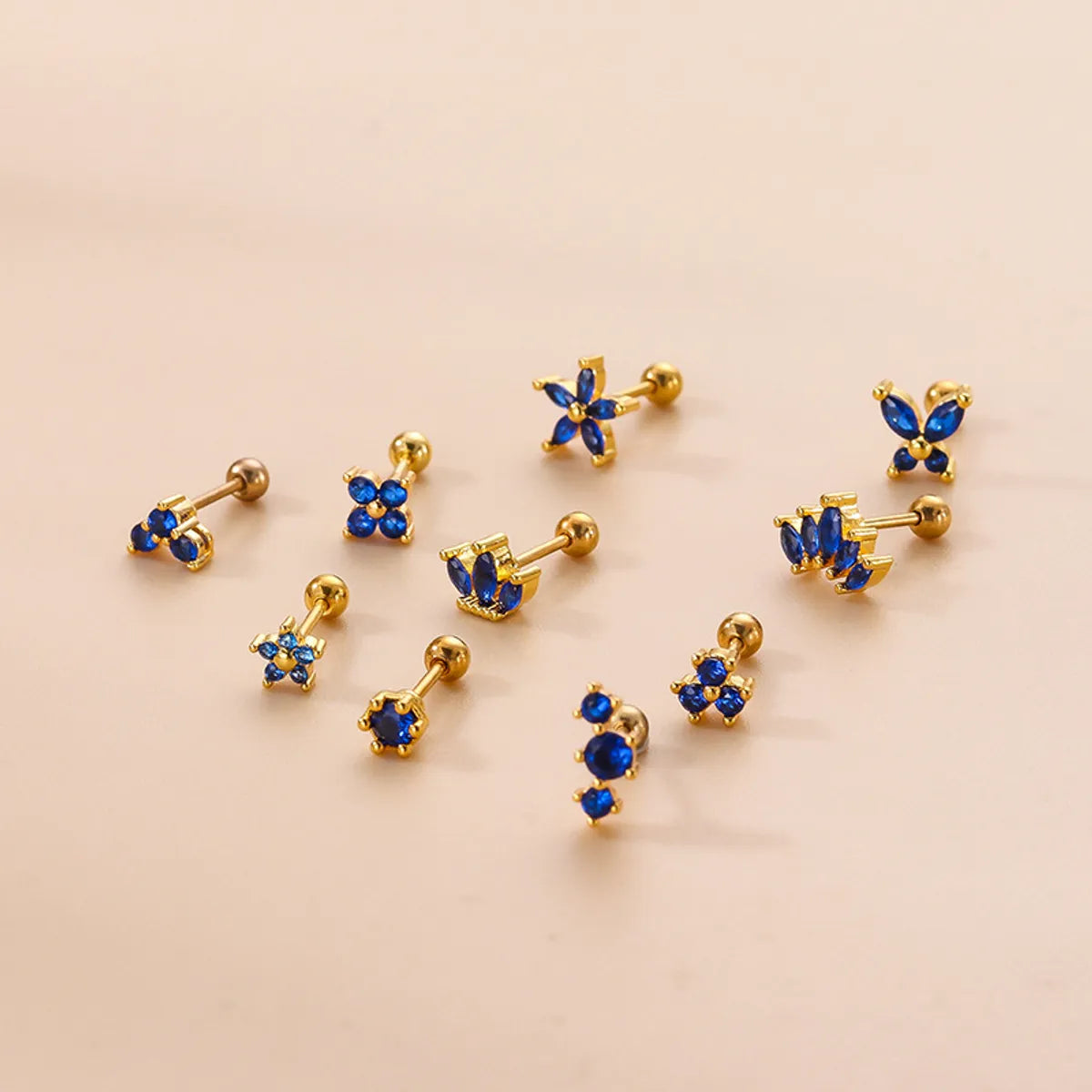 1 Piece Fashion Flower Plating Inlay Copper Zircon Ear Studs