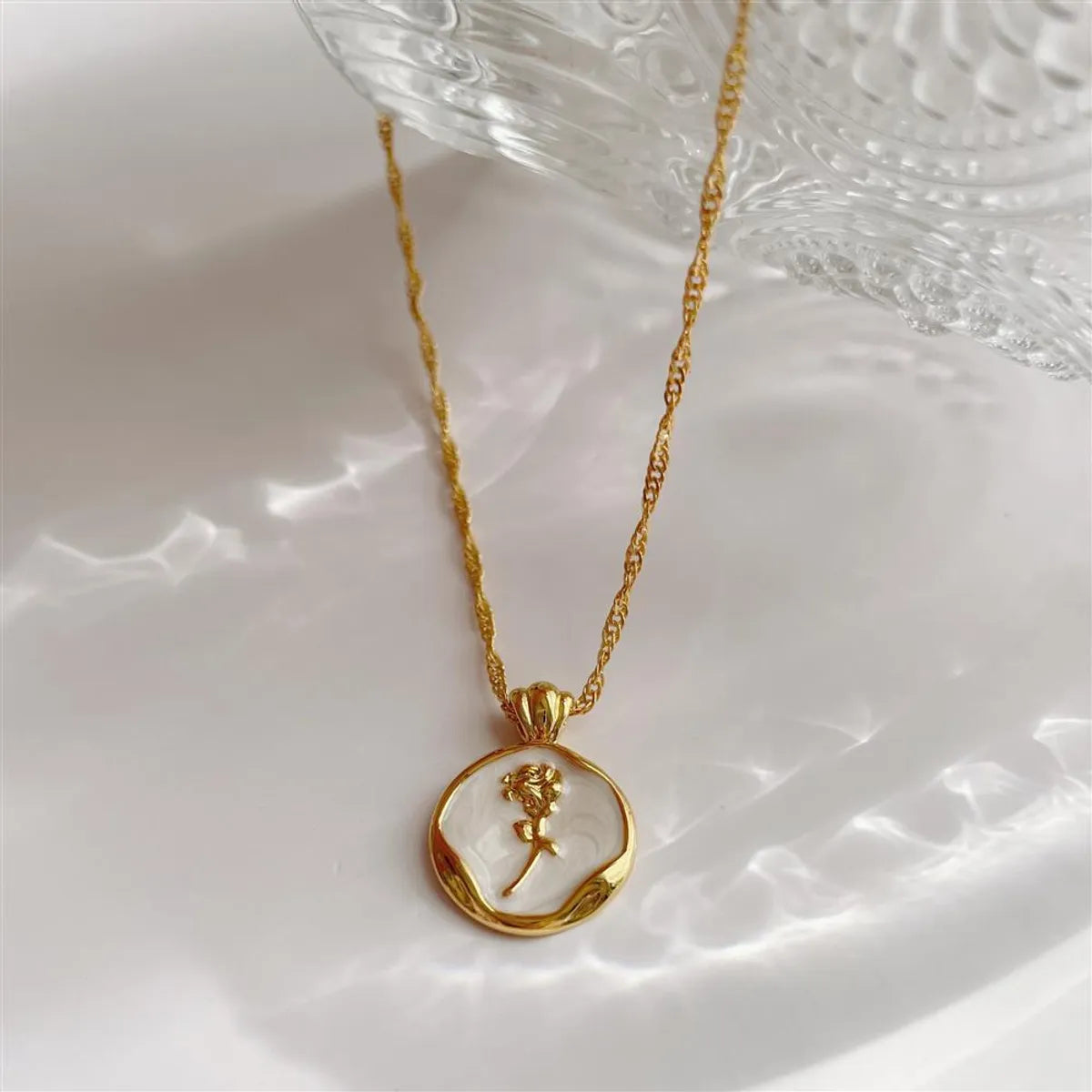 Fashion Flower Copper Plating Pendant Necklace 1 Piece