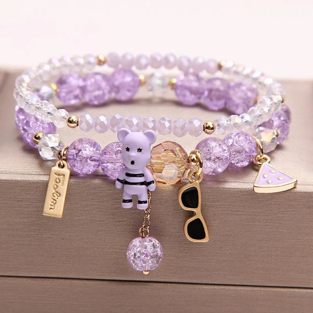 Fashion Flower Crystal Beaded Women'S Bracelets 1 Piece