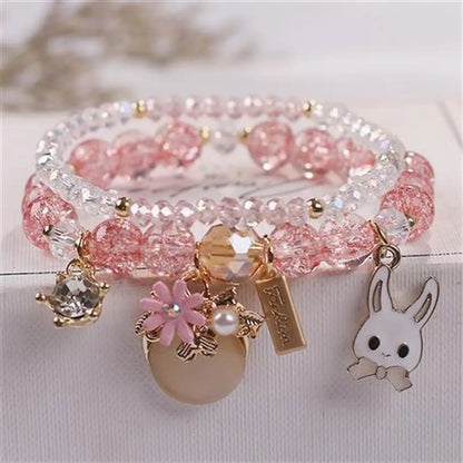 Fashion Flower Crystal Beaded Women'S Bracelets 1 Piece