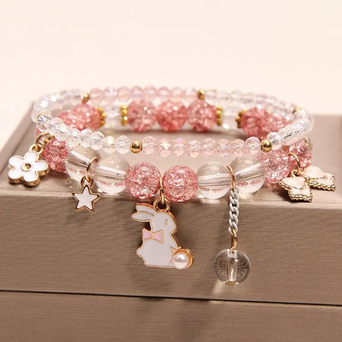 Fashion Flower Crystal Beaded Women'S Bracelets 1 Piece