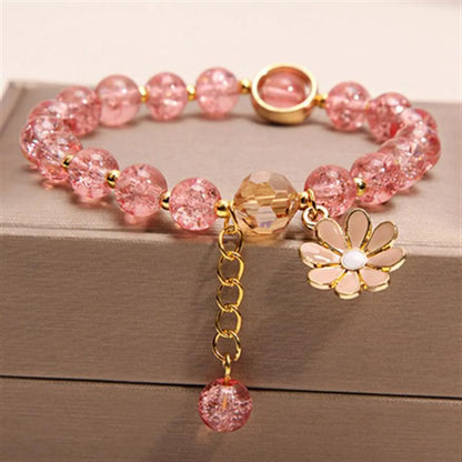 Fashion Flower Crystal Beaded Women'S Bracelets 1 Piece