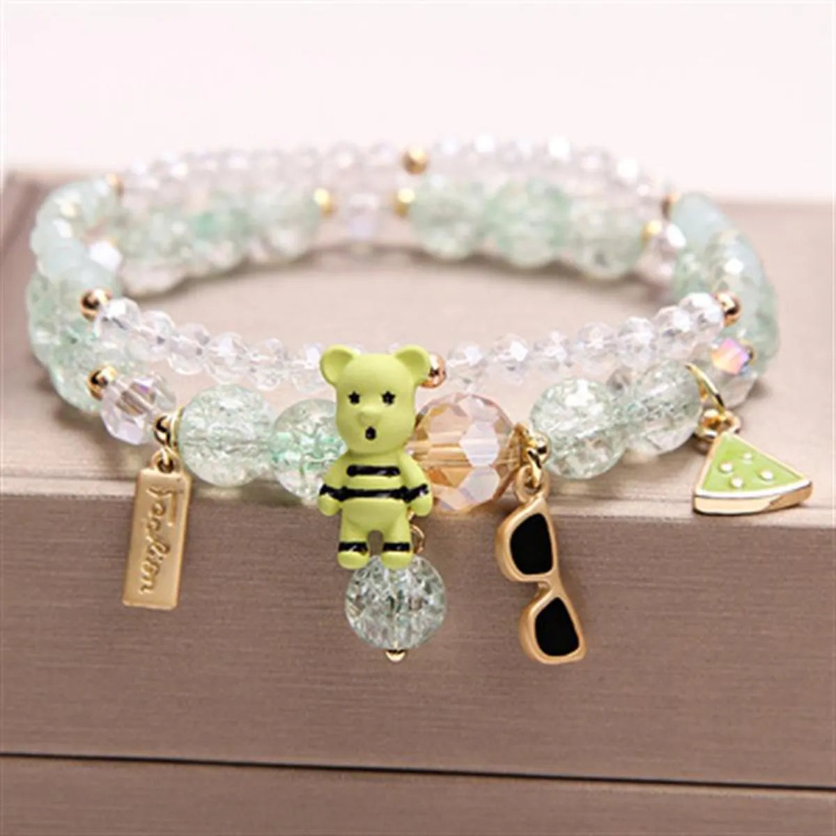 Fashion Flower Crystal Beaded Women'S Bracelets 1 Piece