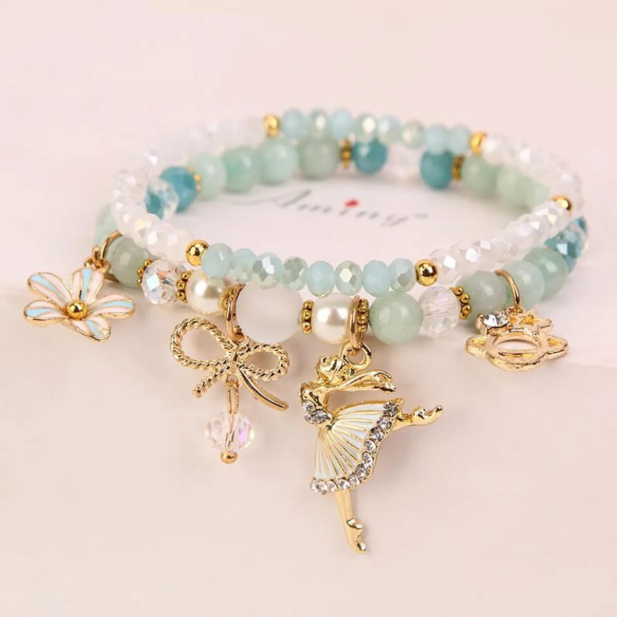 Fashion Flower Crystal Beaded Women'S Bracelets 1 Piece