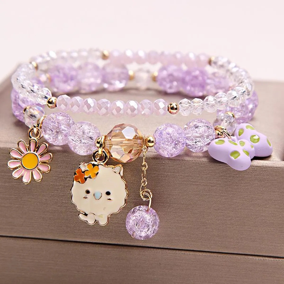 Fashion Flower Crystal Beaded Women'S Bracelets 1 Piece