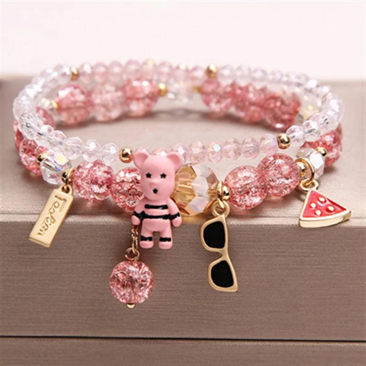 Fashion Flower Crystal Beaded Women'S Bracelets 1 Piece