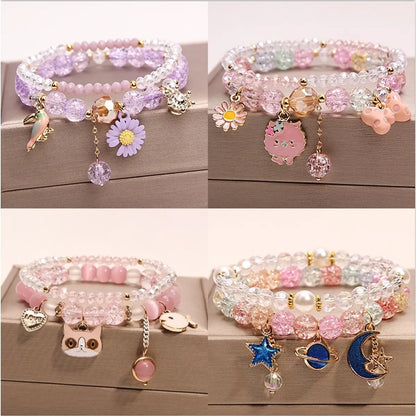 Fashion Flower Crystal Beaded Women'S Bracelets 1 Piece