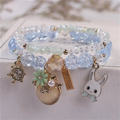 Fashion Flower Crystal Beaded Women'S Bracelets 1 Piece