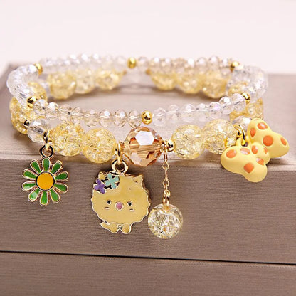 Fashion Flower Crystal Beaded Women'S Bracelets 1 Piece