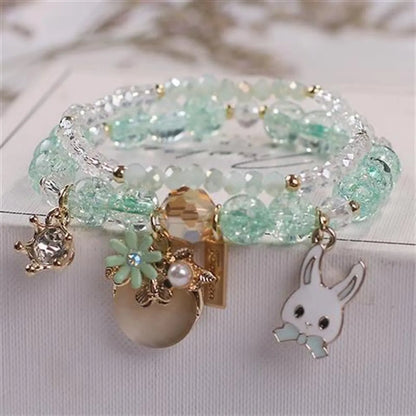 Fashion Flower Crystal Beaded Women'S Bracelets 1 Piece