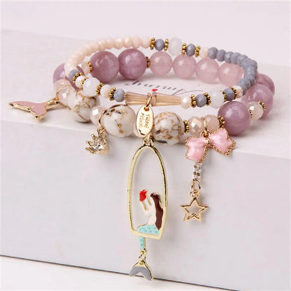 Fashion Flower Crystal Beaded Women'S Bracelets 1 Piece