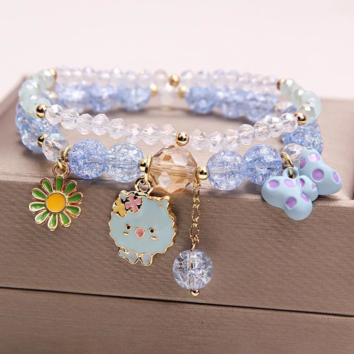 Fashion Flower Crystal Beaded Women'S Bracelets 1 Piece