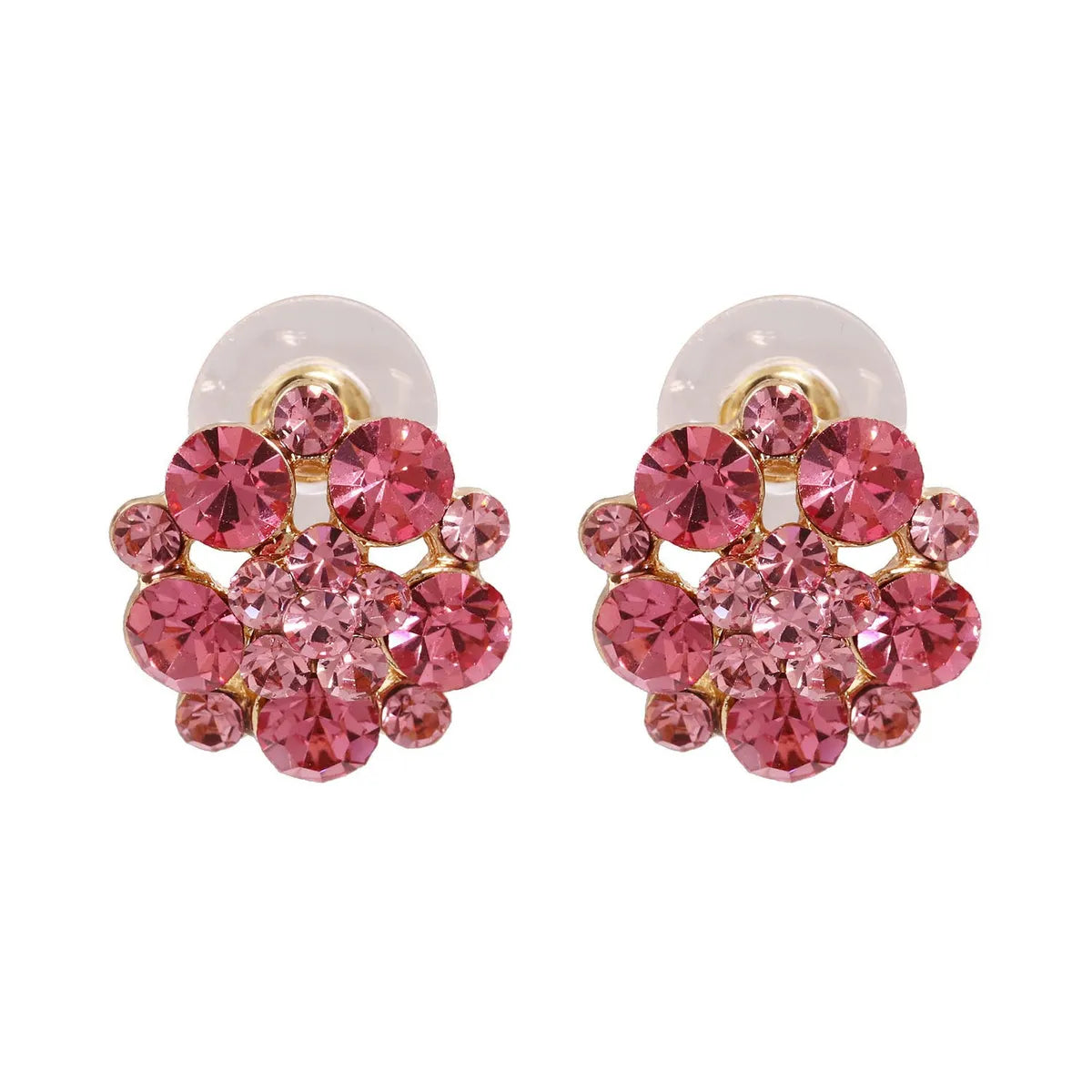 Fashion Flower Crystal Diamond Stud Earrings