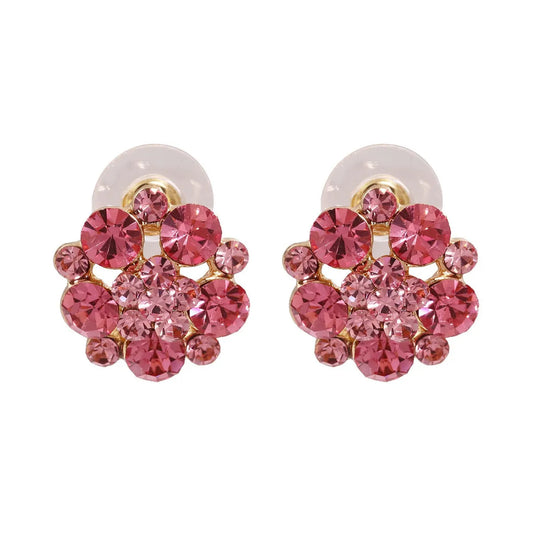 Fashion Flower Crystal Diamond Stud Earrings