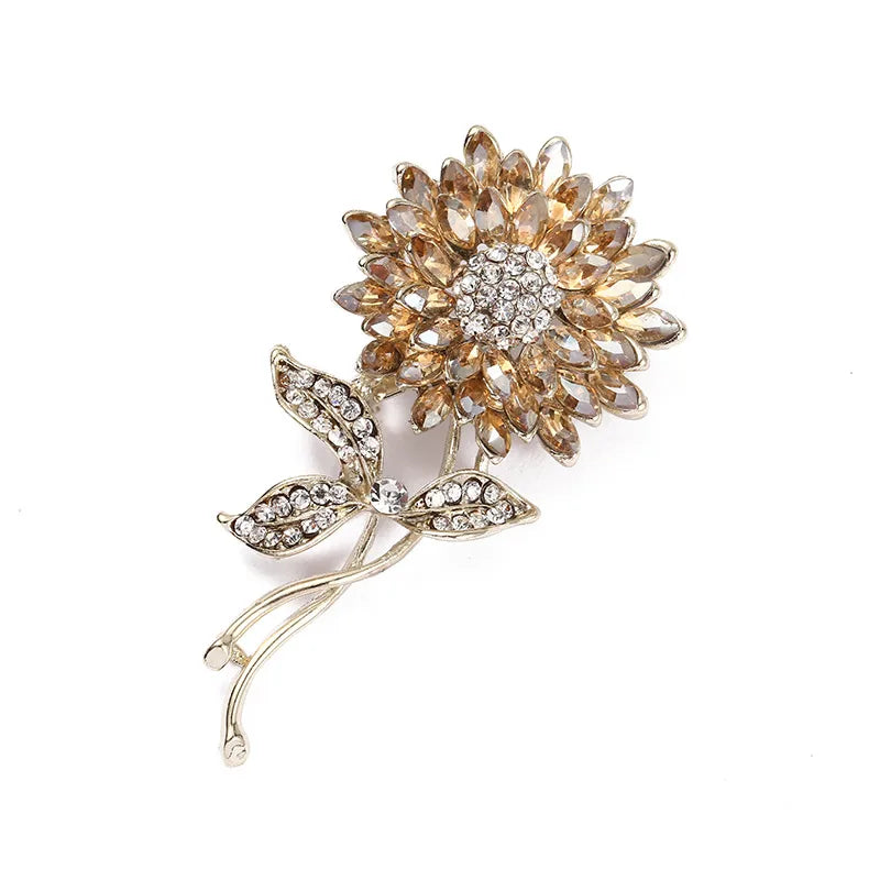 Fashion Flower Crystal Women'S Brooches