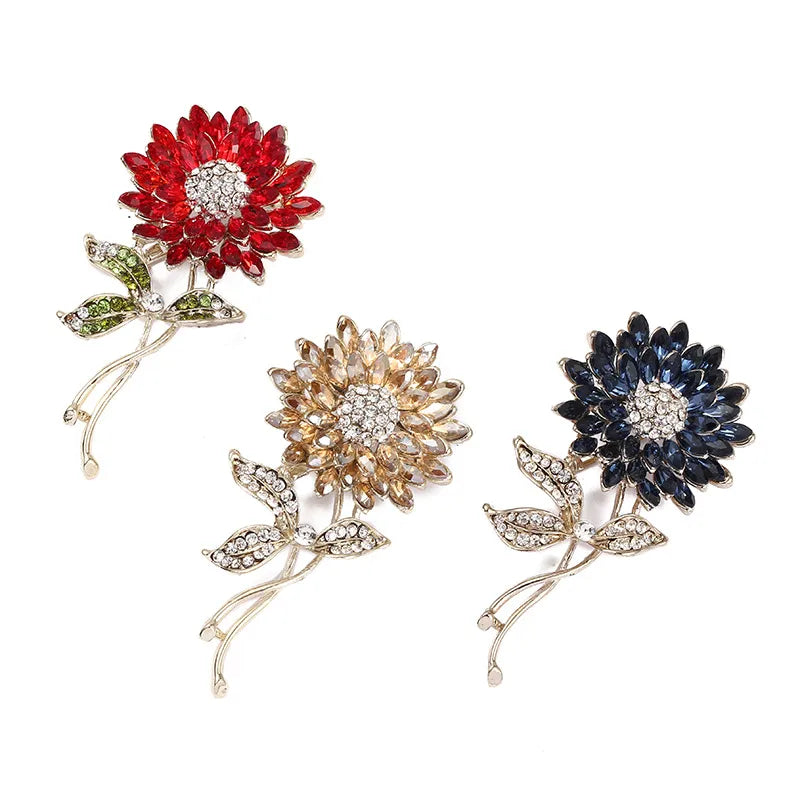 Fashion Flower Crystal Women'S Brooches