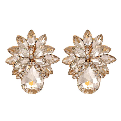 Fashion Flower Diamond Earrings